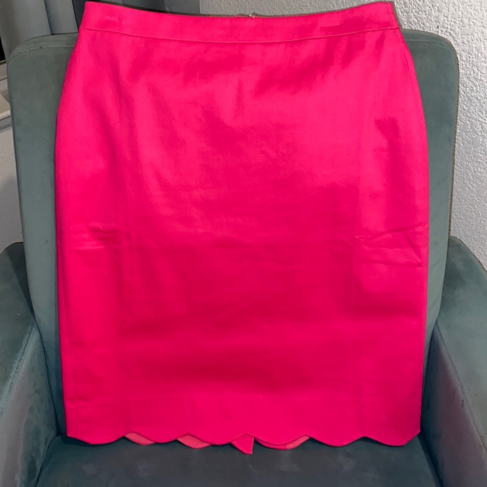 NWOT J.Crew pink scallop-hem pencil skirt size 4